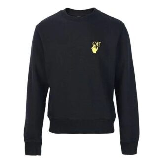 Off-White Hombre Color Dorado Estampado de Motivos Terrestres Cuello Redondo Negro