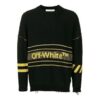 Off-White Hombre con logo, jersey de cuello redondo, negro