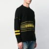 Off-White Hombre con logo, jersey de cuello redondo, negro
