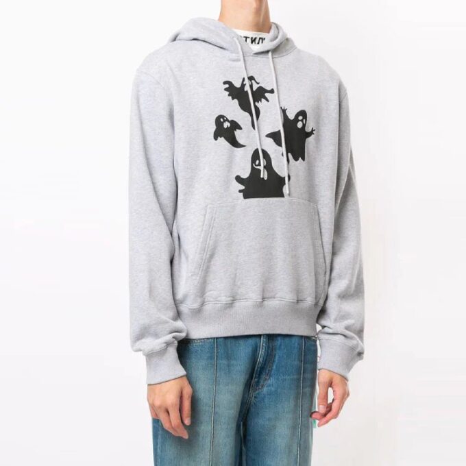 Off-White Hombre Devil Estampado Con Capucha Manga Larga Gris