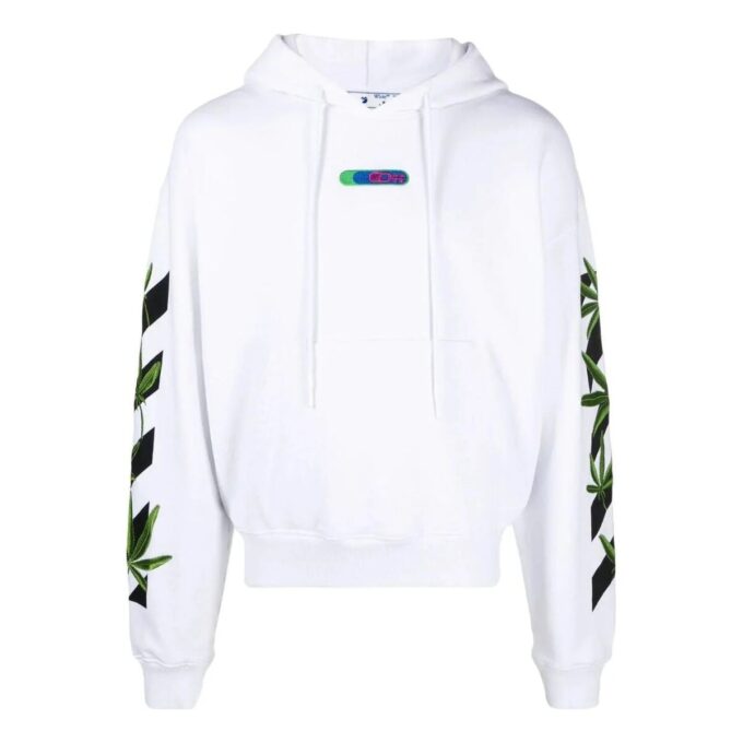 Off-White Hombre Estampado con logotipo Liso Manga larga Blanco