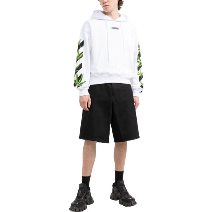 Off-White Hombre Estampado con logotipo Liso Manga larga Blanco