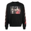 Off-White Hombre Estampado Cuello redondo Manga larga Negro