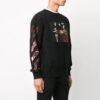 Off-White Hombre Estampado Cuello redondo Manga larga Negro