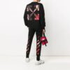 Off-White Hombre Estampado Cuello redondo Manga larga Negro
