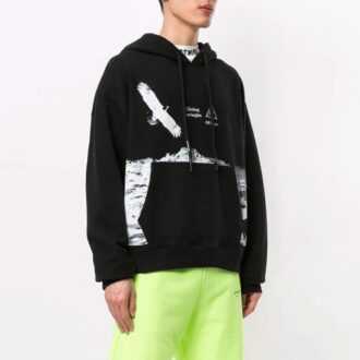 Off-White Hombre Estampado de animales Corte holgado Negro