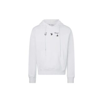 Off-White Hombre Estampado Logotipo Con capucha Manga larga Blanco Off-White Hombre Estampado Logotipo Con capucha Manga larga Blanco