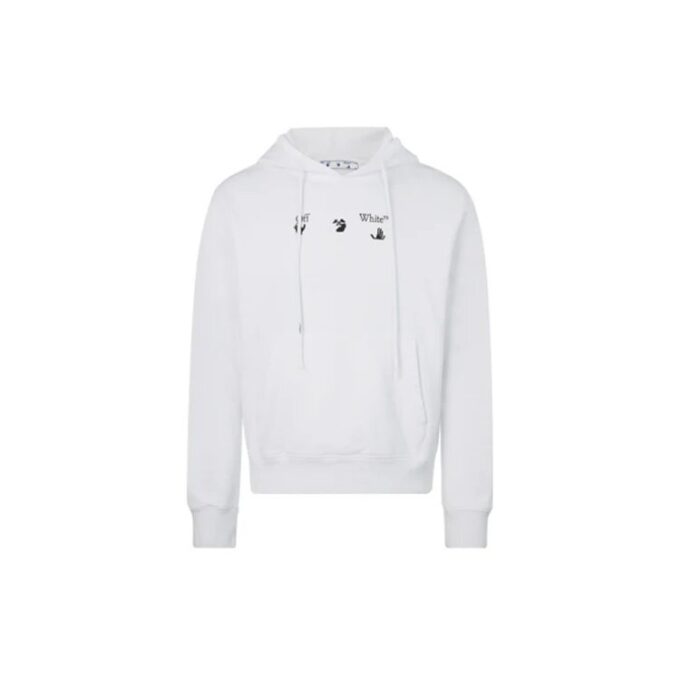 Off-White Hombre Estampado Logotipo Con capucha Manga larga Blanco