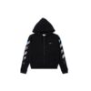 Off-White Hombre Estampado Pintura Patrón de Flechas Cremallera Clásico Negro