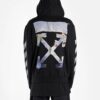 Off-White Hombre Estampado Pintura Patrón de Flechas Cremallera Clásico Negro
