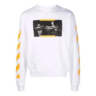 Off-White Hombre FW21 Camiseta con cuello redondo y estampado, versión estándar, blanco