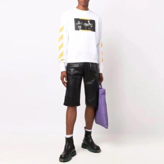 Off-White Hombre FW21 Camiseta con cuello redondo y estampado, versión estándar, blanco