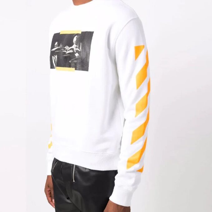 Off-White Hombre FW21 Camiseta con cuello redondo y estampado, versión estándar, blanco