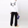 Off-White Hombre FW21 Camiseta de manga larga holgada con estampado de flechas degradadas, color blanco