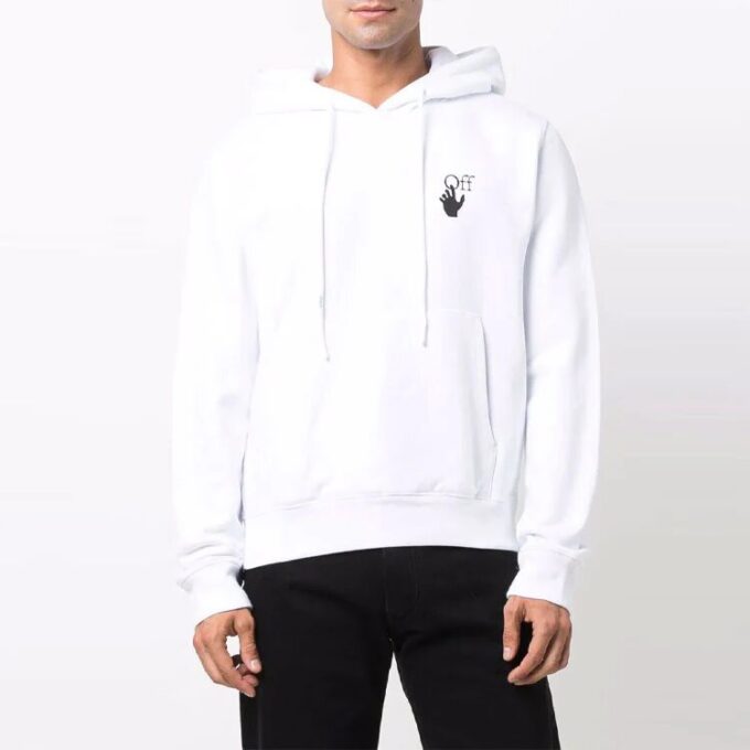 Off-White Hombre FW21 Camiseta de manga larga holgada con estampado de flechas degradadas, color blanco