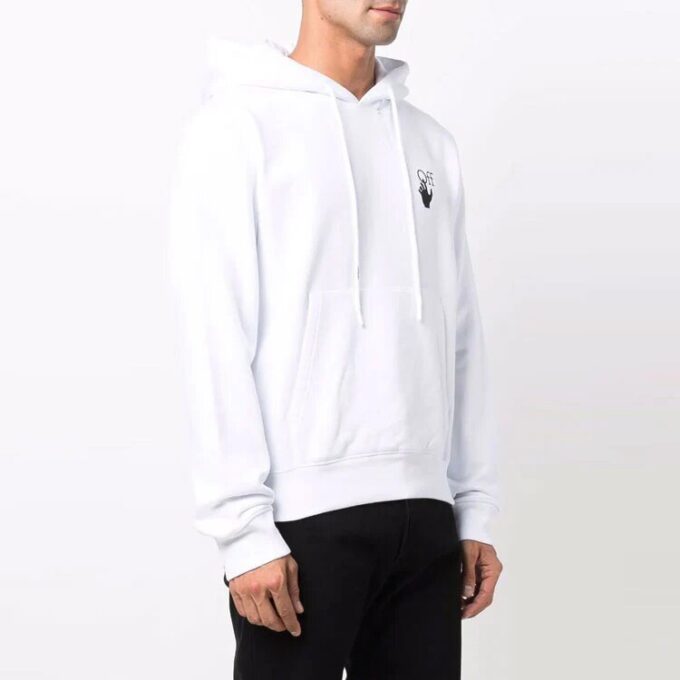 Off-White Hombre FW21 Camiseta de manga larga holgada con estampado de flechas degradadas, color blanco