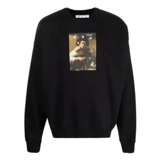 Off-White Hombre FW21 Caravaggio Estampado Corte Holgado Negro
