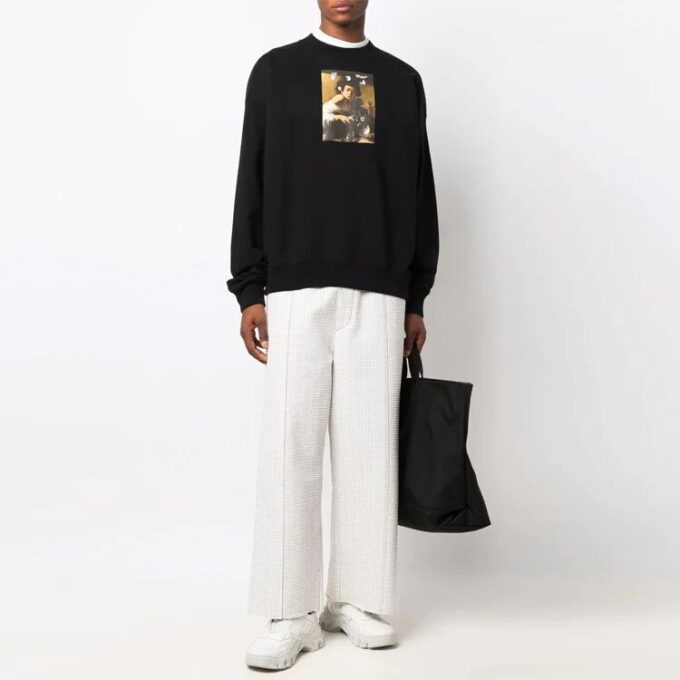 Off-White Hombre FW21 Caravaggio Estampado Corte Holgado Negro