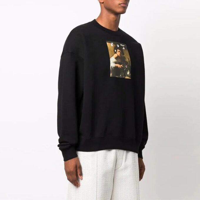 Off-White Hombre FW21 Caravaggio Estampado Corte Holgado Negro