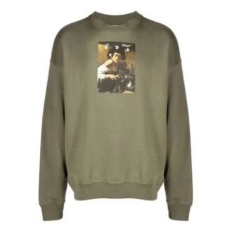 Off-White Hombre FW21 Caravaggio Painting Sin capucha Corte holgado Verde Off-White Hombre FW21 Caravaggio Painting Sin capucha Corte holgado Verde