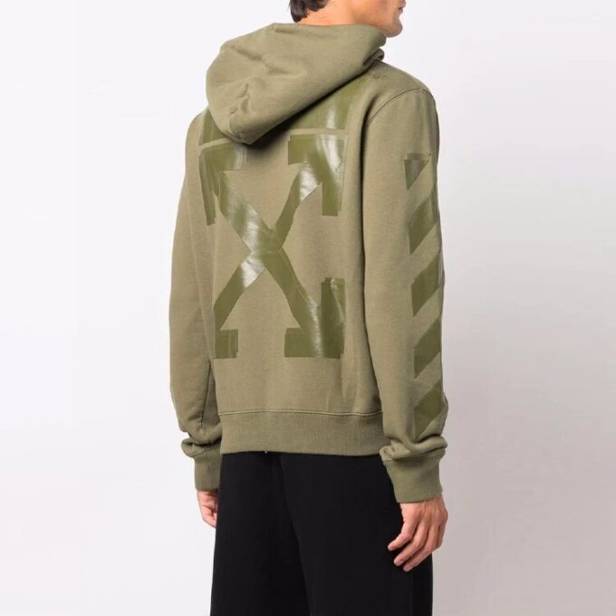 Off-White Hombre FW21 Casual Con capucha Estampado Corte holgado Verde