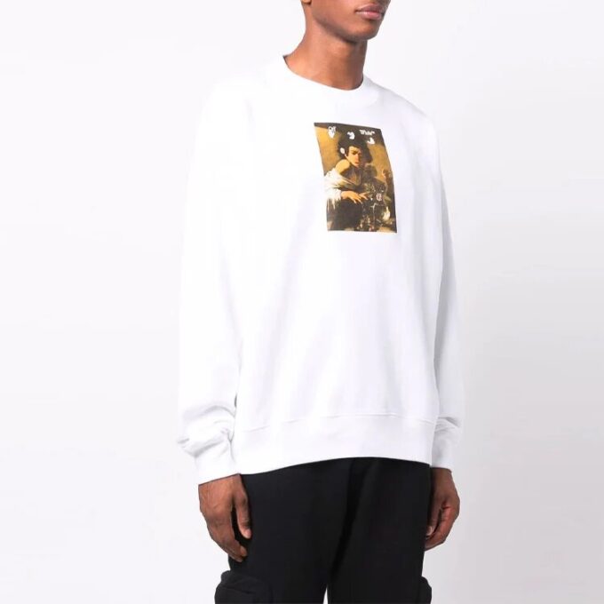 Off-White Hombre FW21 Estampado Caravaggio Corte holgado Blanco