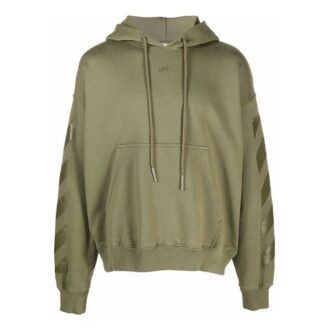 Off-White Hombre FW21 Estampado con capucha Manga larga Corte holgado Verde Off-White Hombre FW21 Estampado con capucha Manga larga Corte holgado Verde
