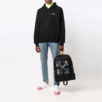 Off-White Hombre FW21 Estampado con logotipo Corte holgado Negro
