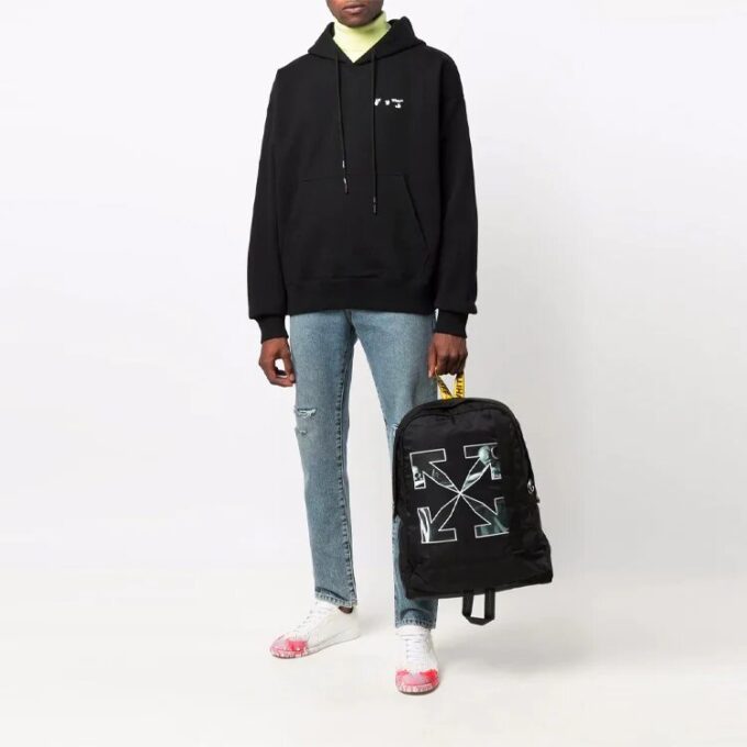 Off-White Hombre FW21 Estampado con logotipo Corte holgado Negro