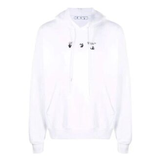 Off-White Hombre FW21 Estampado de Arrows Sudadera con capucha Manga larga Corte holgado Blanco Off-White Hombre FW21 Estampado de Arrows Sudadera con capucha Manga larga Corte holgado Blanco