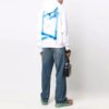 Off-White Hombre FW21 Estampado de Arrows Sudadera con capucha Manga larga Corte holgado Blanco