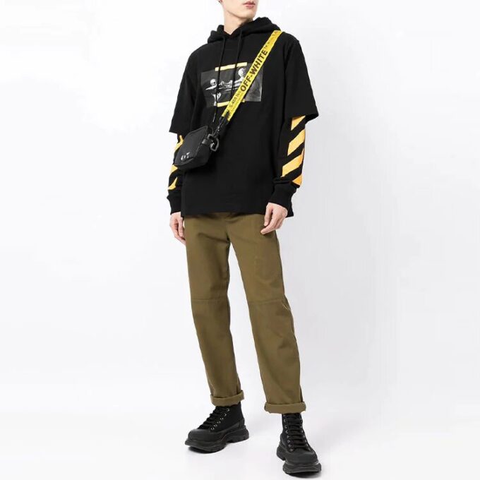 Off-White Hombre FW21 Estampado de Caravaggio Corte holgado Negro