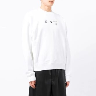 Off-White Hombre FW21 Estampado de flechas Corte holgado Blanco