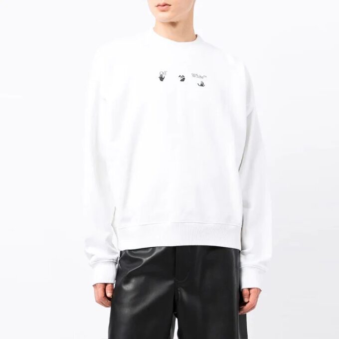 Off-White Hombre FW21 Estampado de flechas Corte holgado Blanco