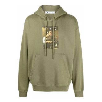 Off-White Hombre FW21 Estampado de ilustración Corte holgado Verde