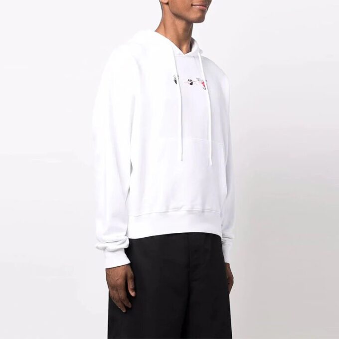 Off-White Hombre FW21 Estampado de letras con patrón de Arrows, color liso, corte holgado, blanco