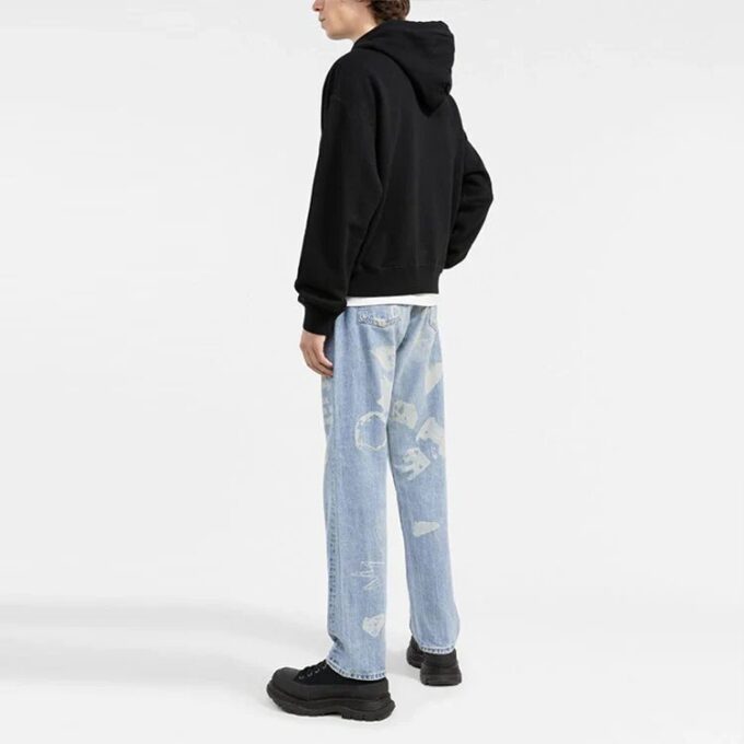 Off-White Hombre FW21 Jersey de corte holgado con estampado de logotipo divertido Negro