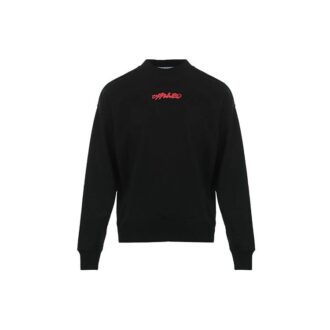 Off-White Hombre FW21 Jersey de cuello redondo con estampado de Arrows y logotipo, corte holgado, negro Off-White Hombre FW21 Jersey de cuello redondo con estampado de Arrows y logotipo, corte holgado, negro