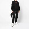 Off-White Hombre FW21 Jersey de cuello redondo con estampado de Arrows y logotipo, corte holgado, negro