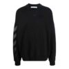 Off-White Hombre FW21 Jersey de cuello redondo con estampado de logotipo, corte holgado, negro