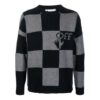 Off-White Hombre FW21 Jersey de punto con intarsia y logotipo en cuadrícula, versión Ordinary, negro