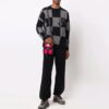 Off-White Hombre FW21 Jersey de punto con intarsia y logotipo en cuadrícula, versión Ordinary, negro