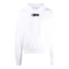Off-White Hombre FW21 Sudadera con capucha, cordón, estampado en el pecho, manga larga y corte holgado, color blanco