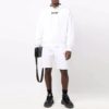 Off-White Hombre FW21 Sudadera con capucha, cordón, estampado en el pecho, manga larga y corte holgado, color blanco