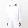 Off-White Hombre FW21 Sudadera con capucha, cordón, estampado en el pecho, manga larga y corte holgado, color blanco