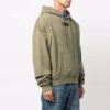 Off-White Hombre FW21 Sudadera con capucha, cordón y estampado del logotipo en el pecho, manga larga, corte holgado, verde