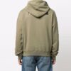 Off-White Hombre FW21 Sudadera con capucha, cordón y estampado del logotipo en el pecho, manga larga, corte holgado, verde