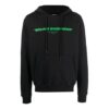 Off-White Hombre FW21 Sudadera con capucha, cordón y estampado pictórico, manga larga, corte holgado, negro