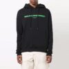 Off-White Hombre FW21 Sudadera con capucha, cordón y estampado pictórico, manga larga, corte holgado, negro
