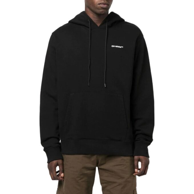 Off-White Hombre FW22 Camiseta de manga larga con estampado de rayas diagonales, color negro